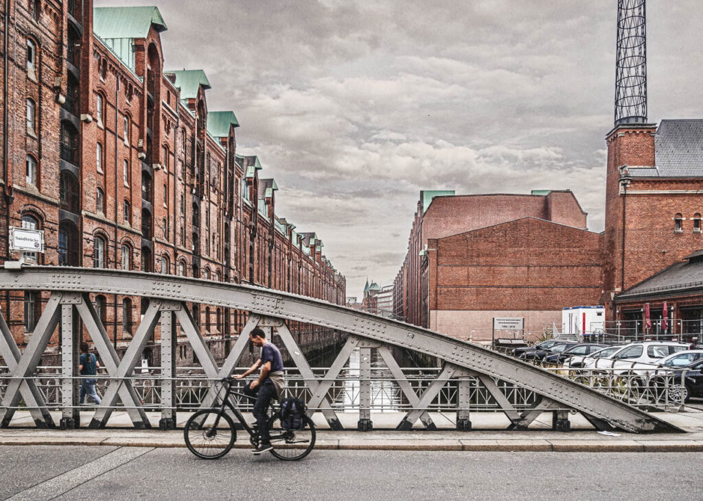 Eine Szene in der Speicherstadt Hamburg.